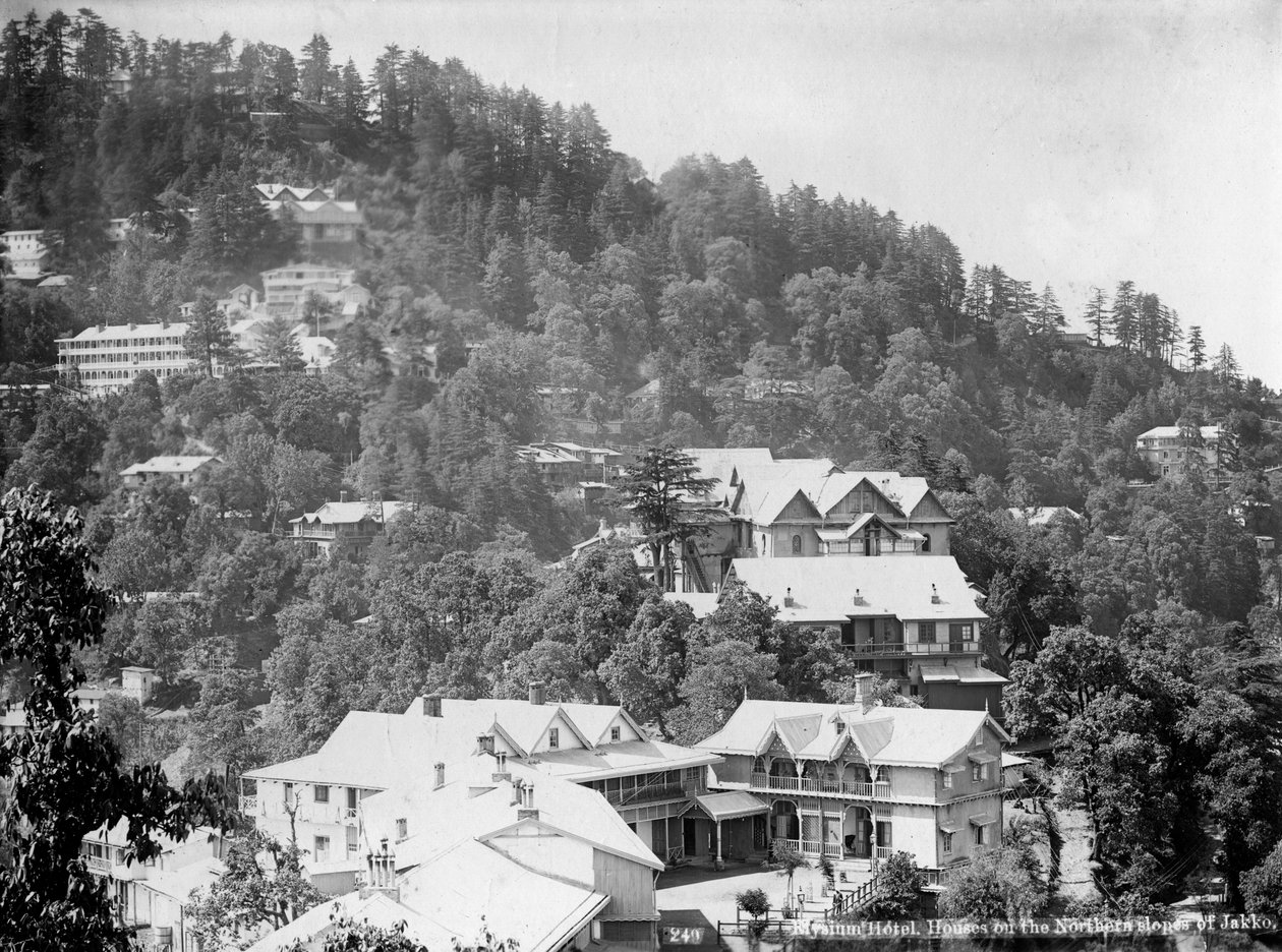 Hotel Elysium, domy na północnych stokach Jakko, Shimla, Indie, początek XX wieku autorstwa Unbekannt