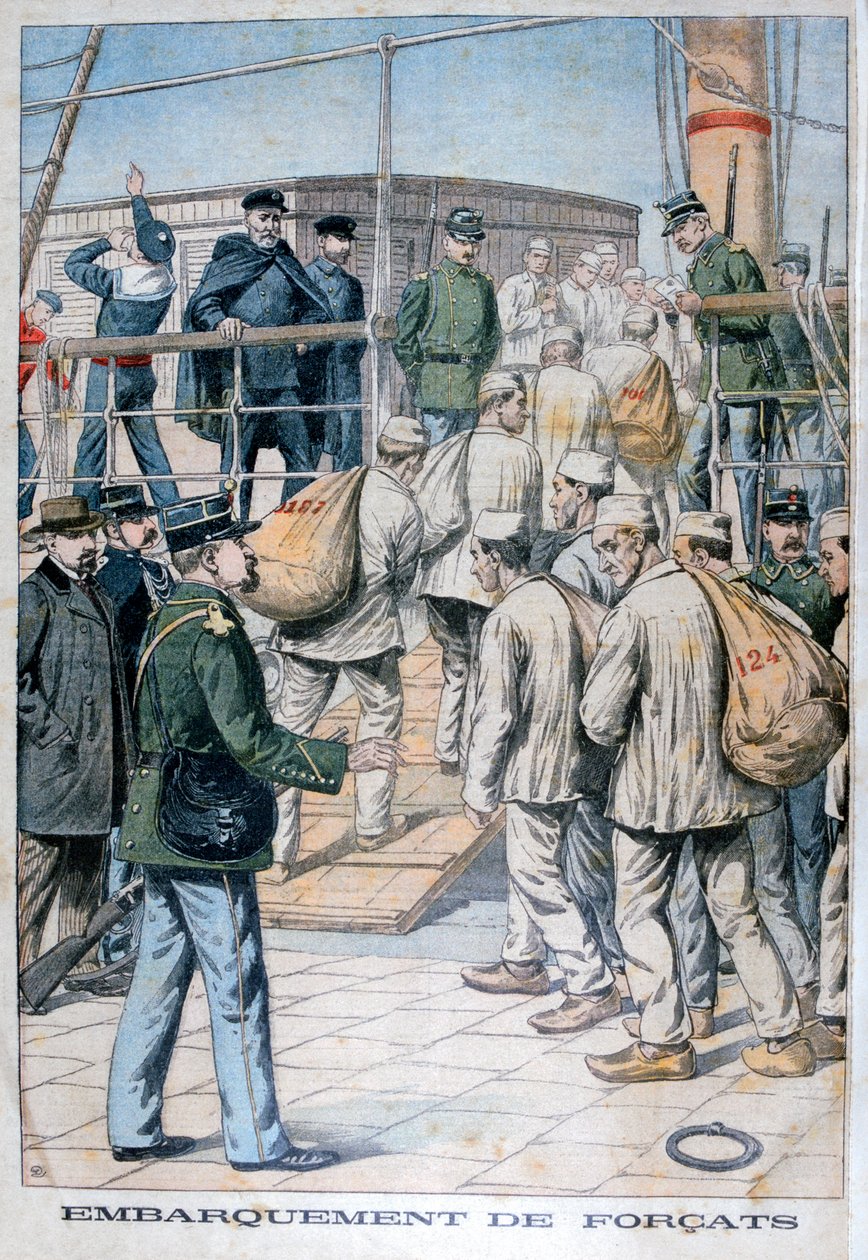 Zaokrętowanie skazanych do Gujany Francuskiej, 1904 autorstwa Unbekannt