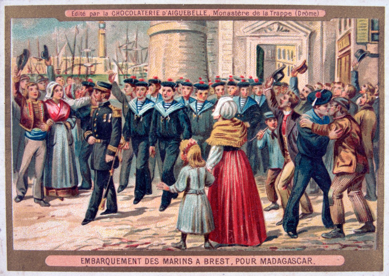 Zaokrętowanie marines w Brześciu na Madagaskar, 1883 autorstwa Unbekannt