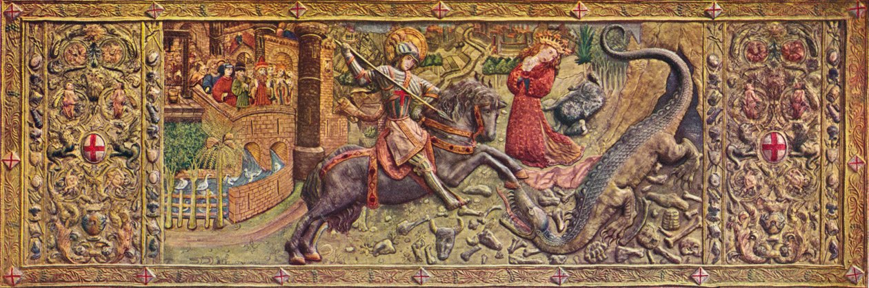 Haftowany ołtarz przedni św. Jerzego, z Palau de la Generalitat, XV w. autorstwa Unbekannt