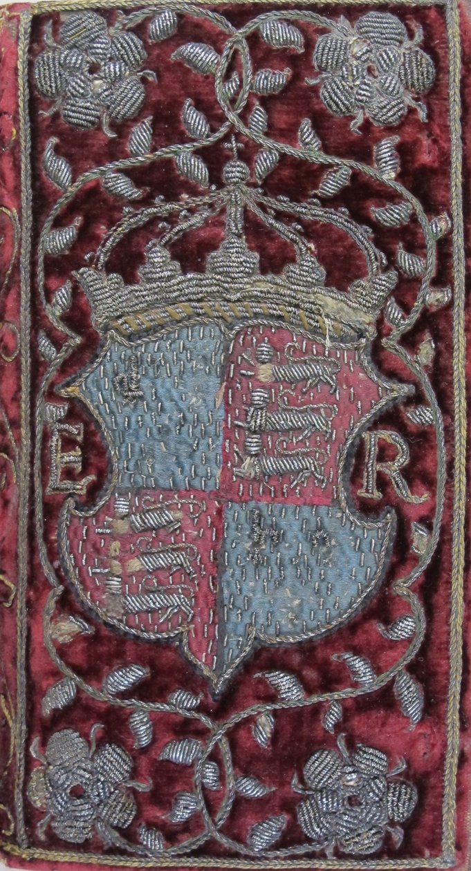 Haftowana aksamitna oprawa na John Udalls Sermons z herbem Elżbiety I, 1596 autorstwa Unbekannt