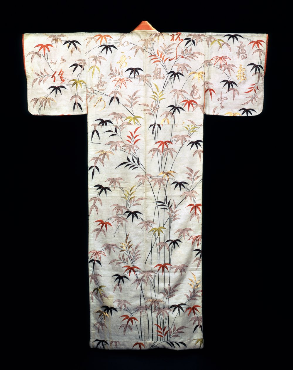 Haftowane białe satynowe kimono damskie, japońskie, okres Edo, 1600-1867 autorstwa Unbekannt