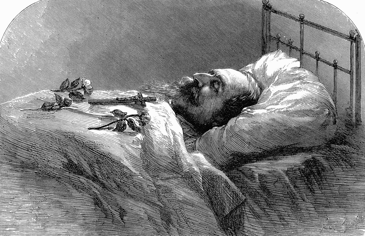 Cesarz Francji Napoleon III na łożu śmierci, 1873. autorstwa Unbekannt