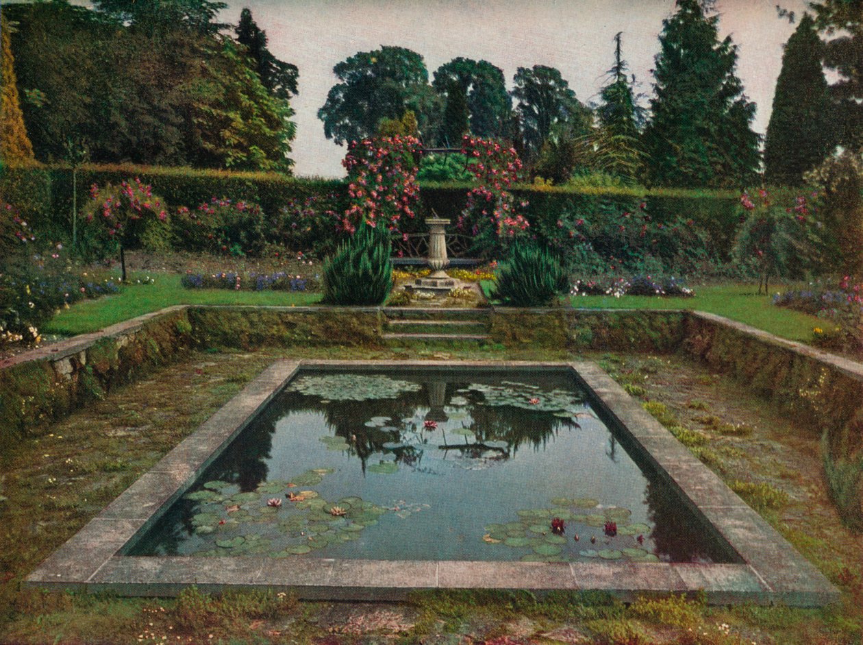 Zamknięty ogród i basen Lily w Gatton Park, Surrey, 1914 autorstwa Unbekannt