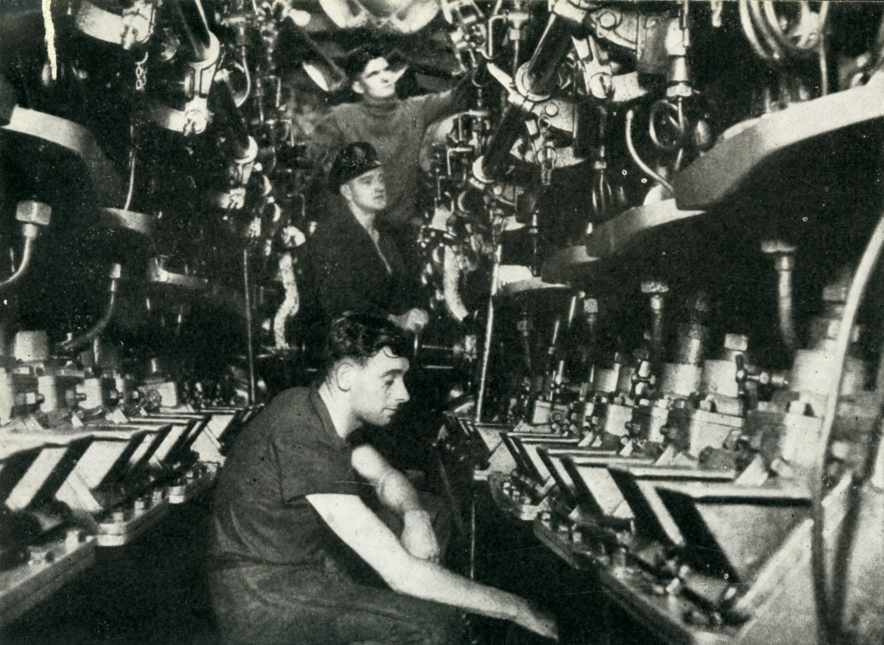Maszynownia brytyjskiego okrętu podwodnego, II wojna światowa, 1945 r. autorstwa Unbekannt