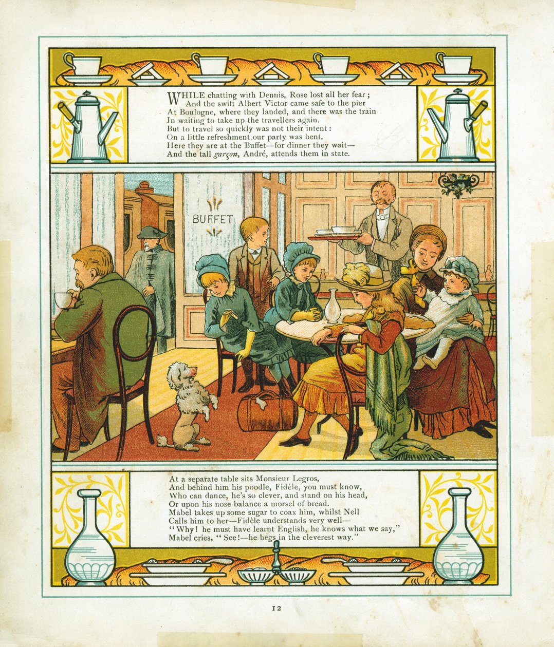 Angielska rodzina jedząca posiłek w bufecie dworcowym w Boulogne, Francja, 1886 r. autorstwa Unbekannt