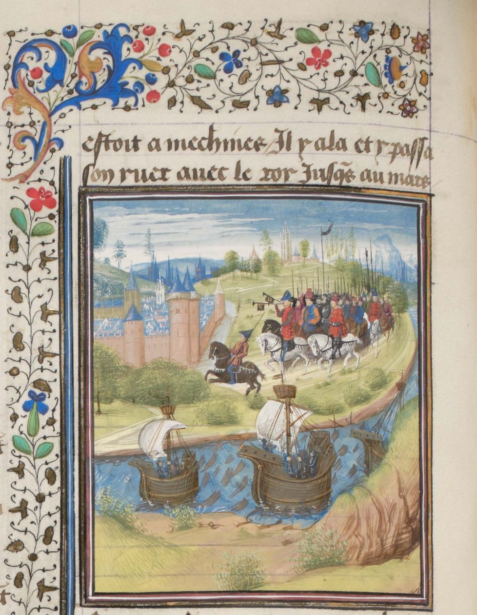 Angielski król Ryszard I Lwie Serce podbił wyspę Cypr w 1191 roku. Miniatura z Historii Williama Tyru, lata 60. XIV wieku autorstwa Unbekannt