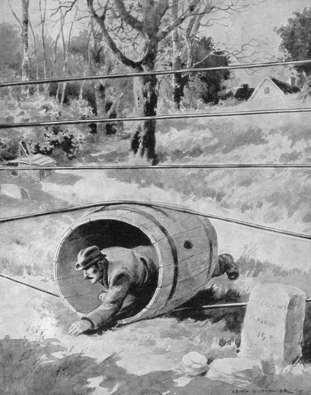 Wjazd do Holandii z granicy belgijskiej, 1915 autorstwa Unbekannt