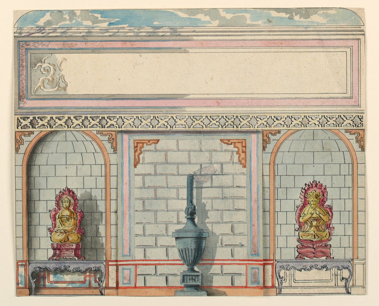 Hala wejściowa, Ściana Wschodnia, Pawilon Królewski, Brighton, przed 1802 r. autorstwa Unbekannt