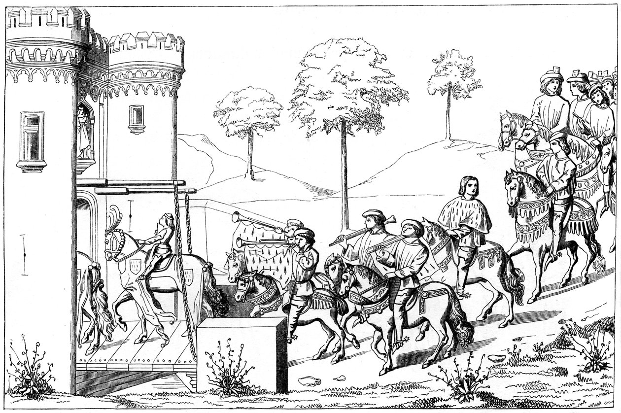 Wejście lorda wodza na miejsce turnieju, XV wiek 1849 autorstwa Unbekannt