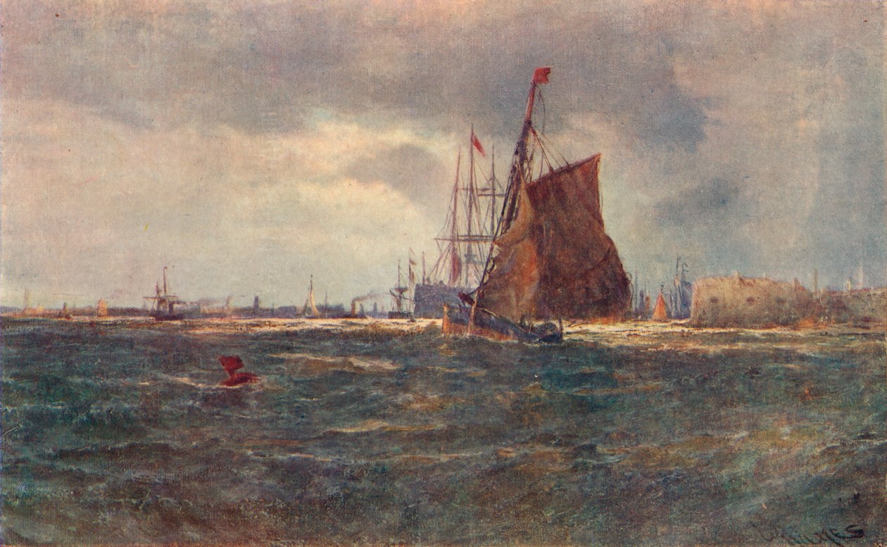 Wejście do portu Portsmouth, koniec XIX wieku 1906 autorstwa Unbekannt