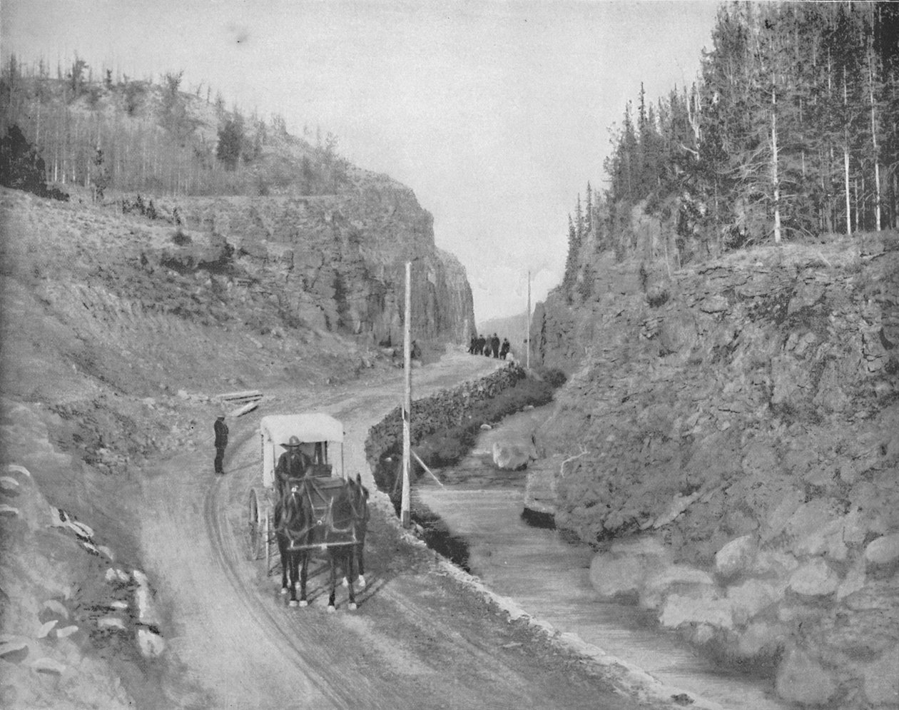 Wejście do parku Yellowstone, c1897. autorstwa Unbekannt