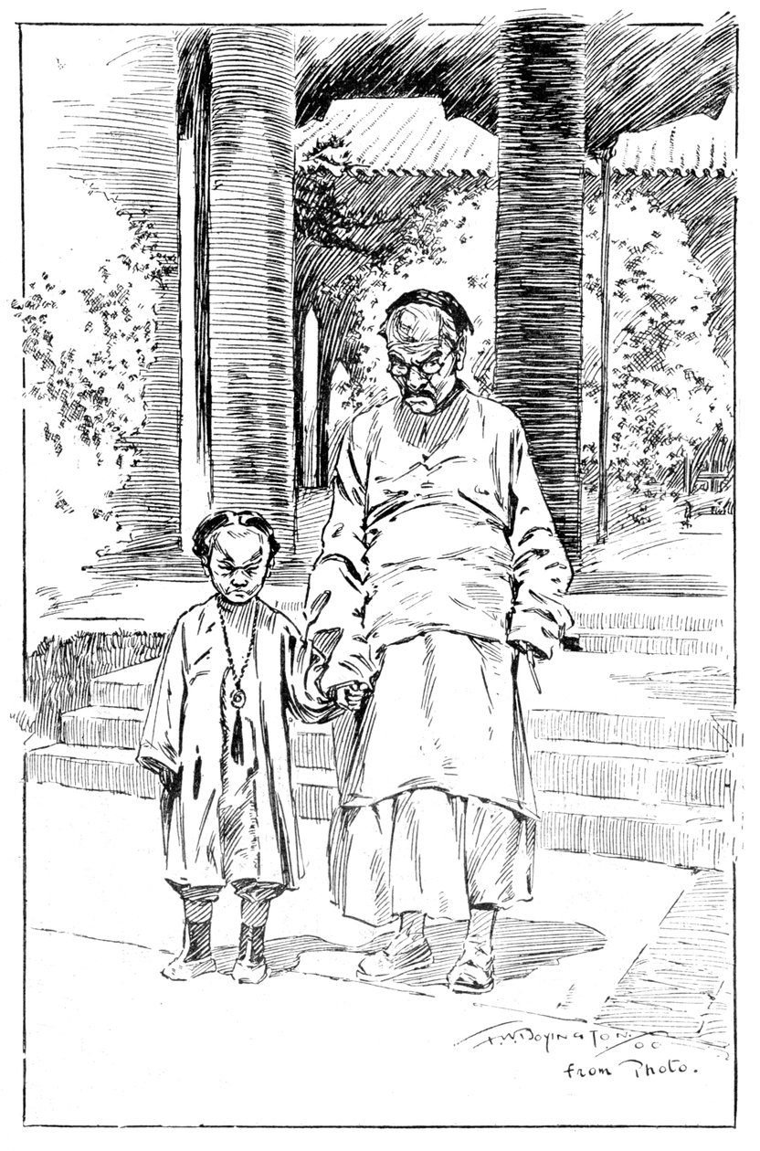 Wejście do poselstwa brytyjskiego Pekin. Najstarszy służący i jego syn, 1900 autorstwa Unbekannt