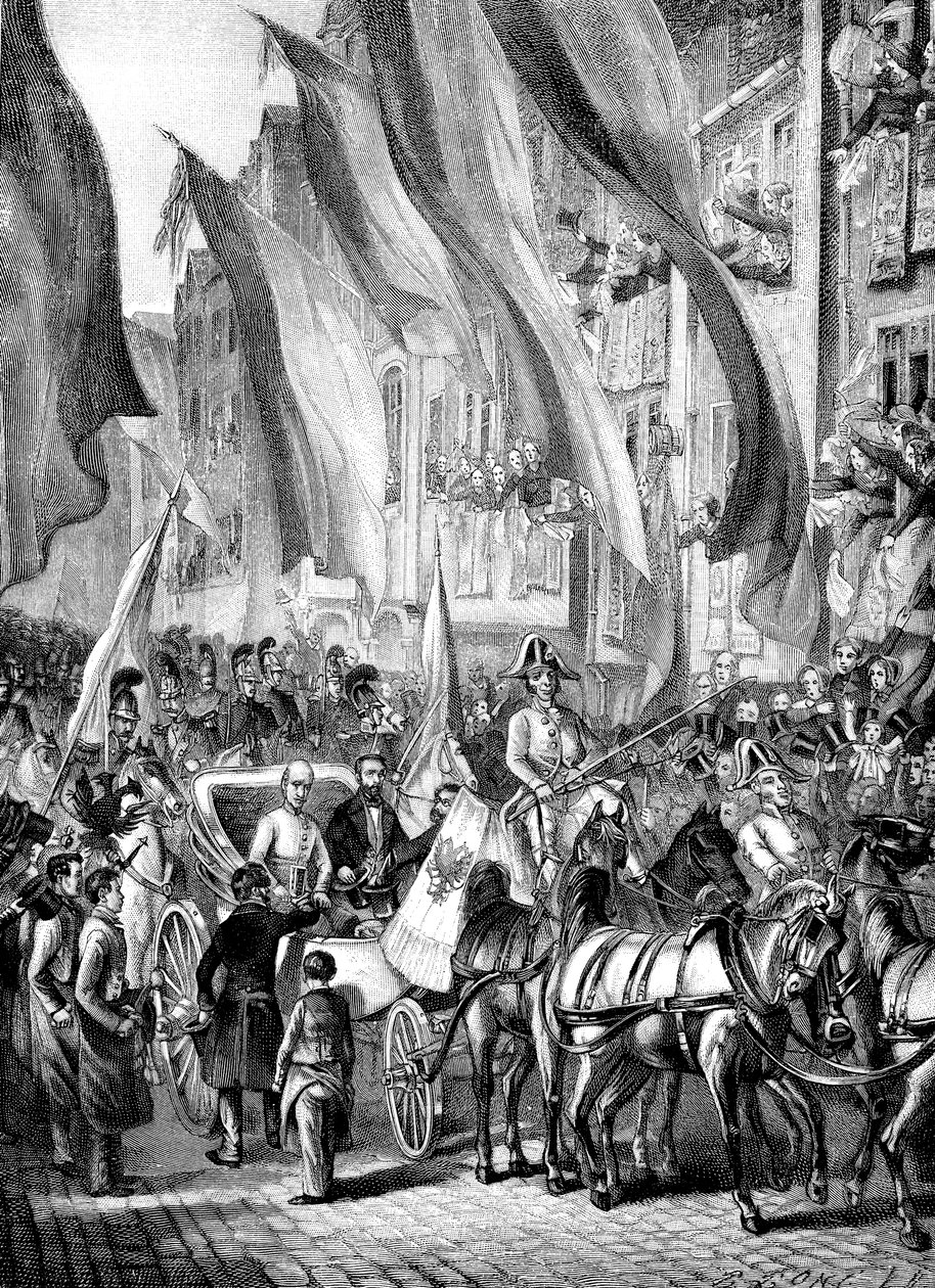 Wjazd arcyksięcia Jana Austriackiego we Frankfurcie 11 lipca 1848 r. autorstwa Unbekannt