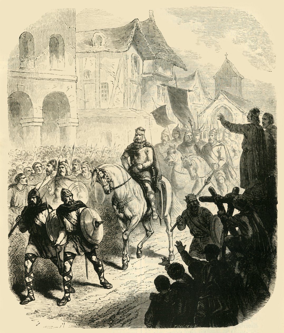 Wjazd Karola Martela do Paryża, Po pokonaniu Saracenów, 732AD,1890. autorstwa Unbekannt
