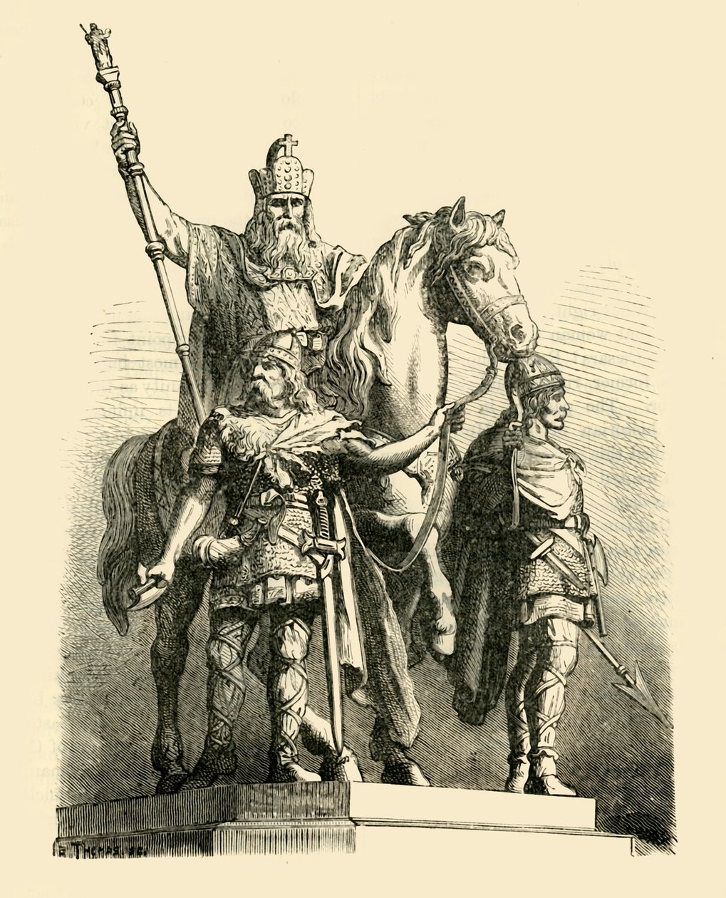 Posąg konny Karola Wielkiego, Paryż, 1890 r. autorstwa Unbekannt