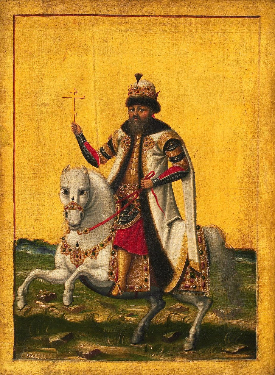 Portret konny cara Rosji Michała I Fiodorowicza 1596-1645, c. 1650-1660. autorstwa Unbekannt