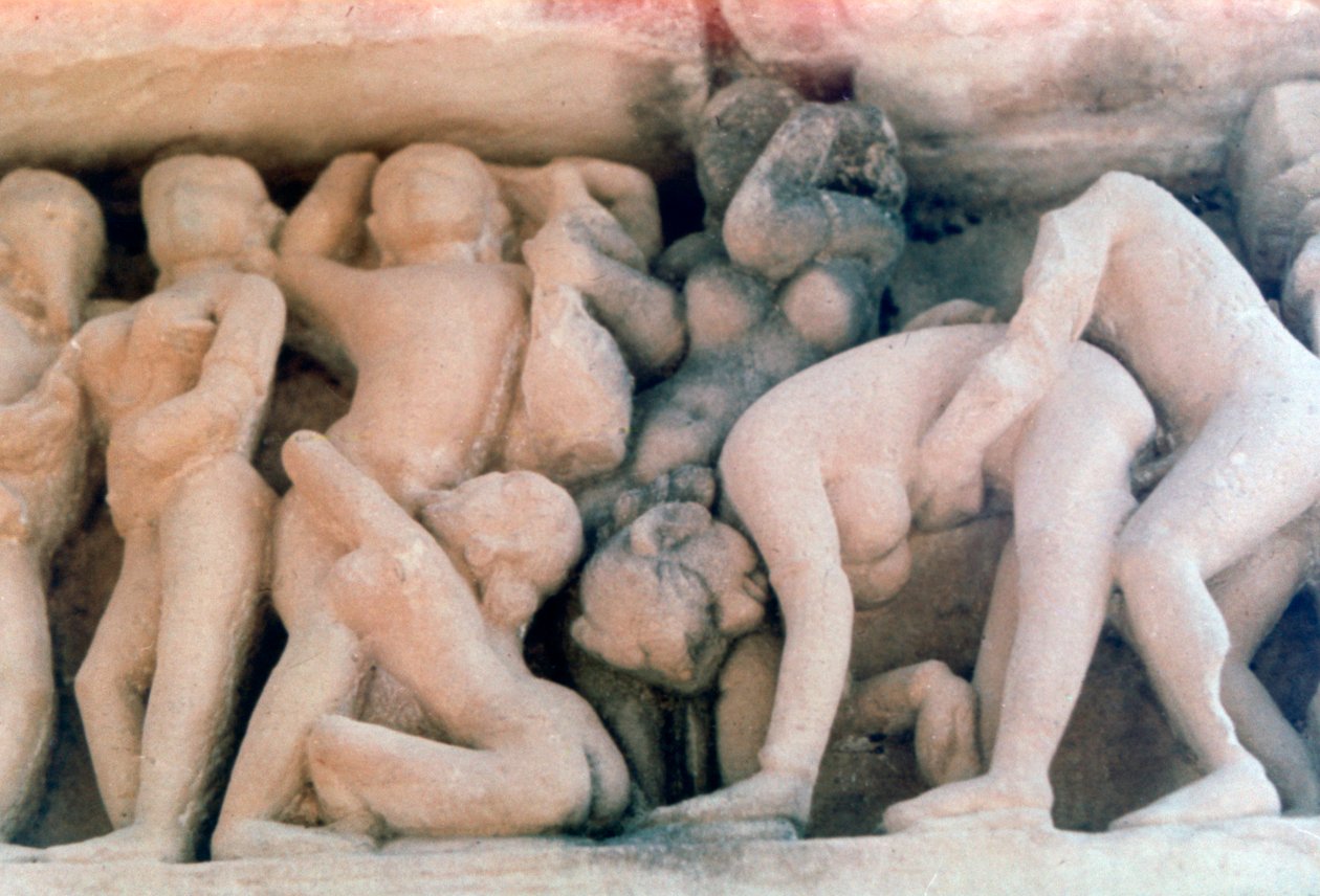 Rzeźba erotyczna, Khajuraho, Indie. c950-1050. XX wiek autorstwa Unbekannt
