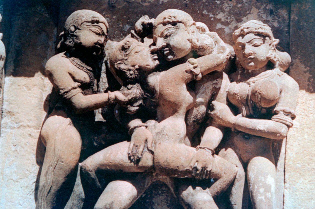Rzeźba erotyczna, Khajuraho, Indie. c950-1050. XX wiek autorstwa Unbekannt