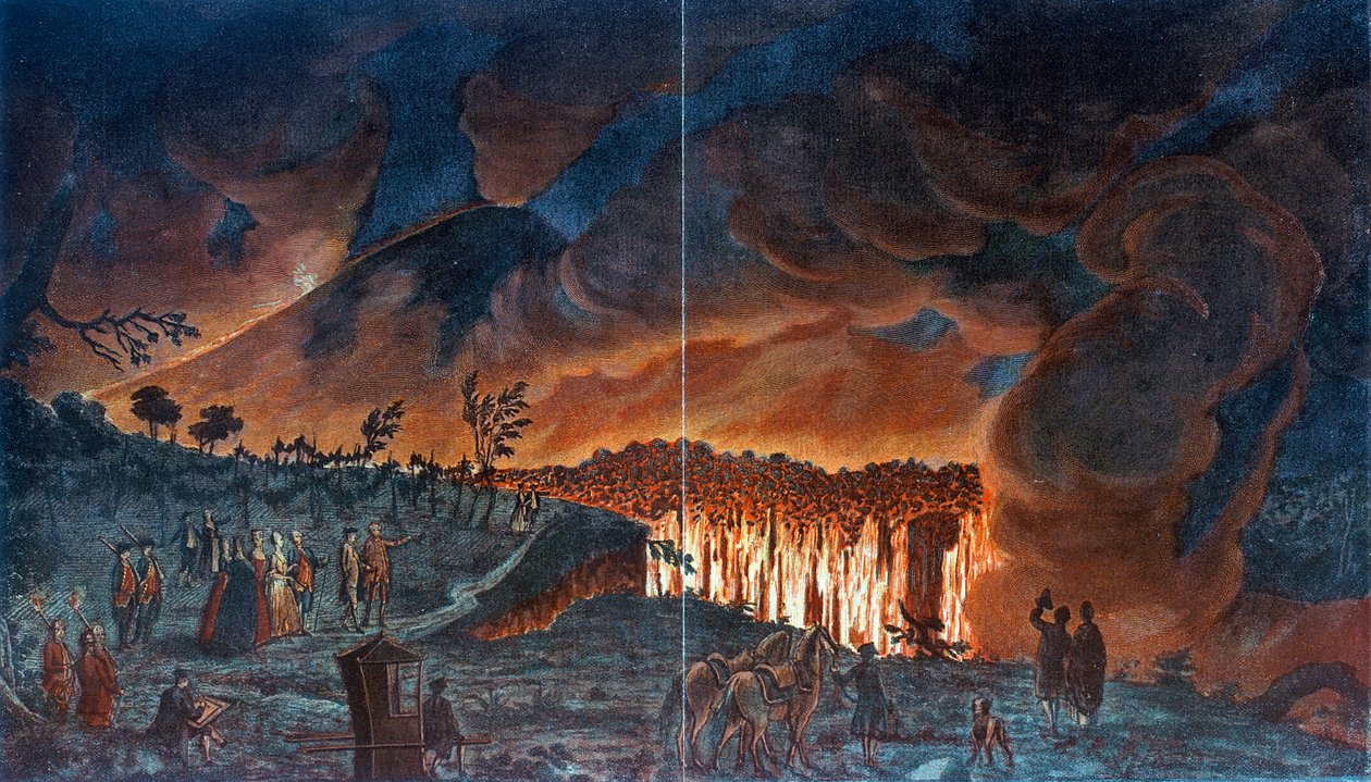 Erupcja Wezuwiusza, 1776 autorstwa Unbekannt