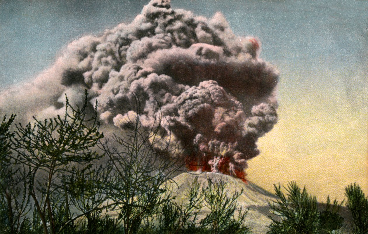 Erupcja Wezuwiusza, Włochy, kwiecień 1906 autorstwa Unbekannt