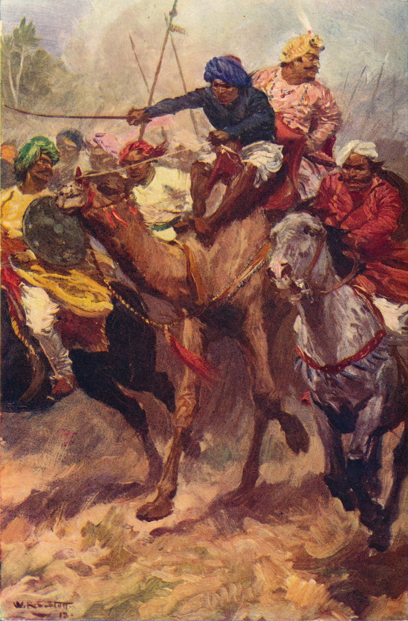 Ucieczka Suraji Dowli z Plassey, 1757 c1912 autorstwa Unbekannt