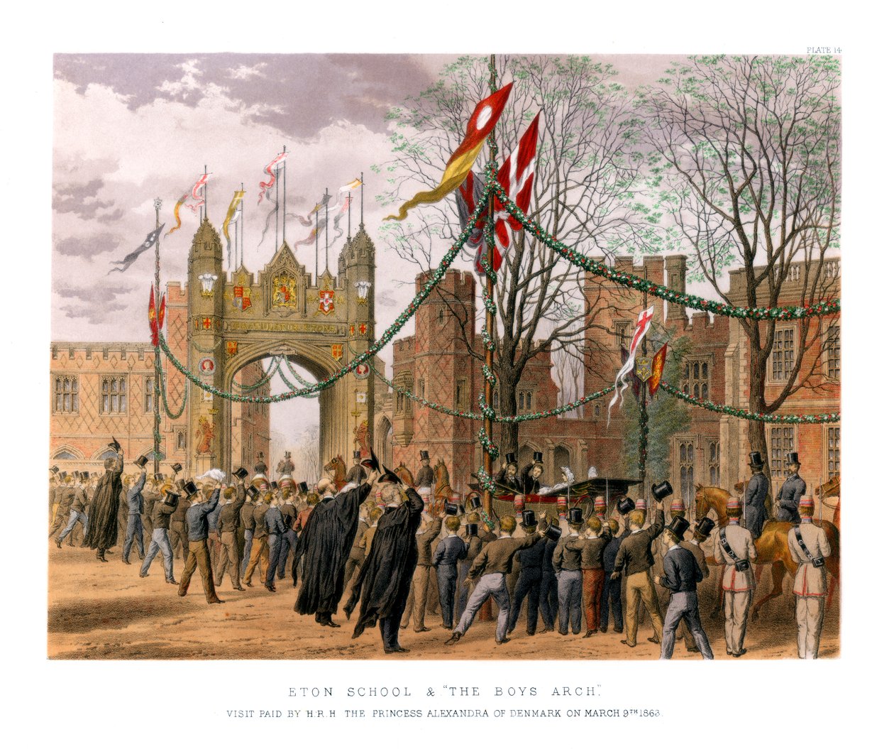 Eton School & The Boys Arch, ok. XIX w. autorstwa Unbekannt