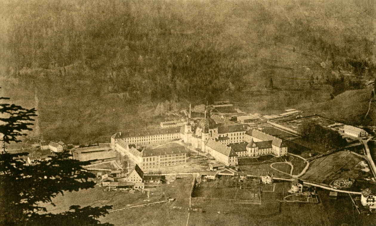 Opactwo Ettal od strony północnej, Bawaria, Niemcy, ok. 1922 r. autorstwa Unbekannt