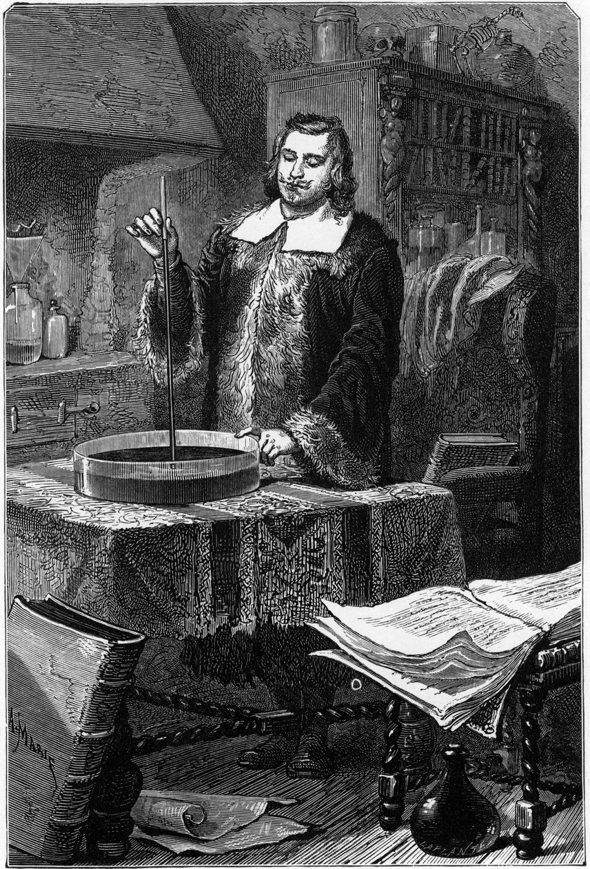 Evangelista Torricelli, włoski fizyk, wynalazca barometru rtęciowego, 1643 1873 autorstwa Unbekannt