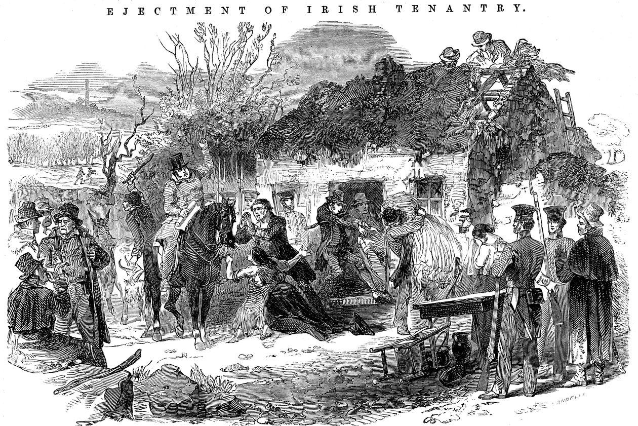 Wysiedlona irlandzka rodzina chłopska, 1848 autorstwa Unbekannt