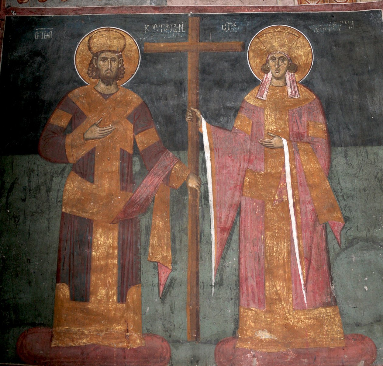 Podwyższenie Krzyża. św. Konstantyn Wielki i Helena, ok. 1350 autorstwa Unbekannt