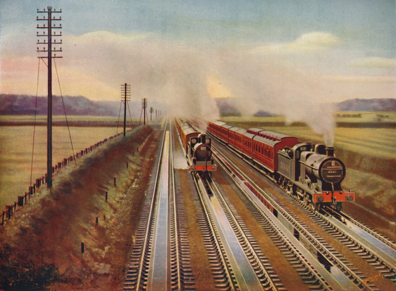Pociągi wycieczkowe do Blackpool biorące wodę z Kirkham Track-Troughs, 1926 autorstwa Unbekannt