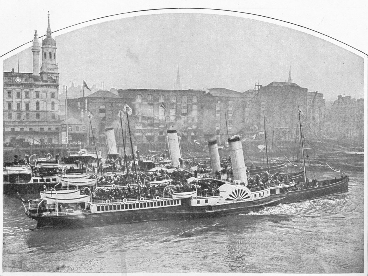 Parowce wycieczkowe opuszczające Fresh Wharf, London Bridge, c1903 1903 autorstwa Unbekannt