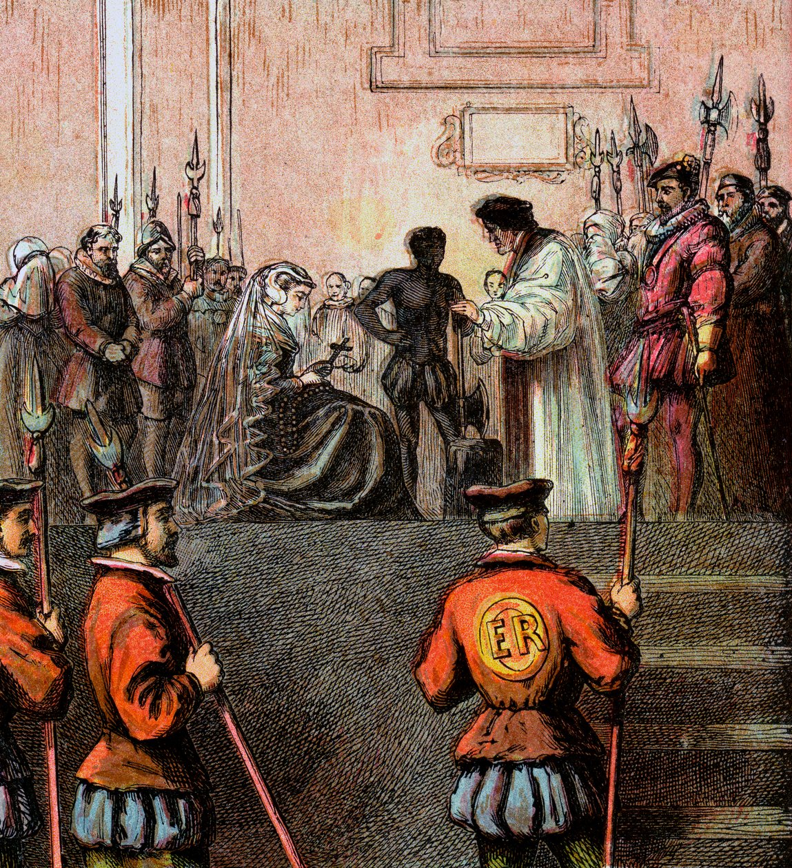 Egzekucja Marii Królowej Szkotów, 1587, ok. 1850 autorstwa Unbekannt