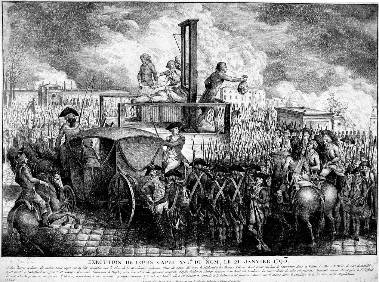 Egzekucja Ludwika XVI, 1793 autorstwa Unbekannt
