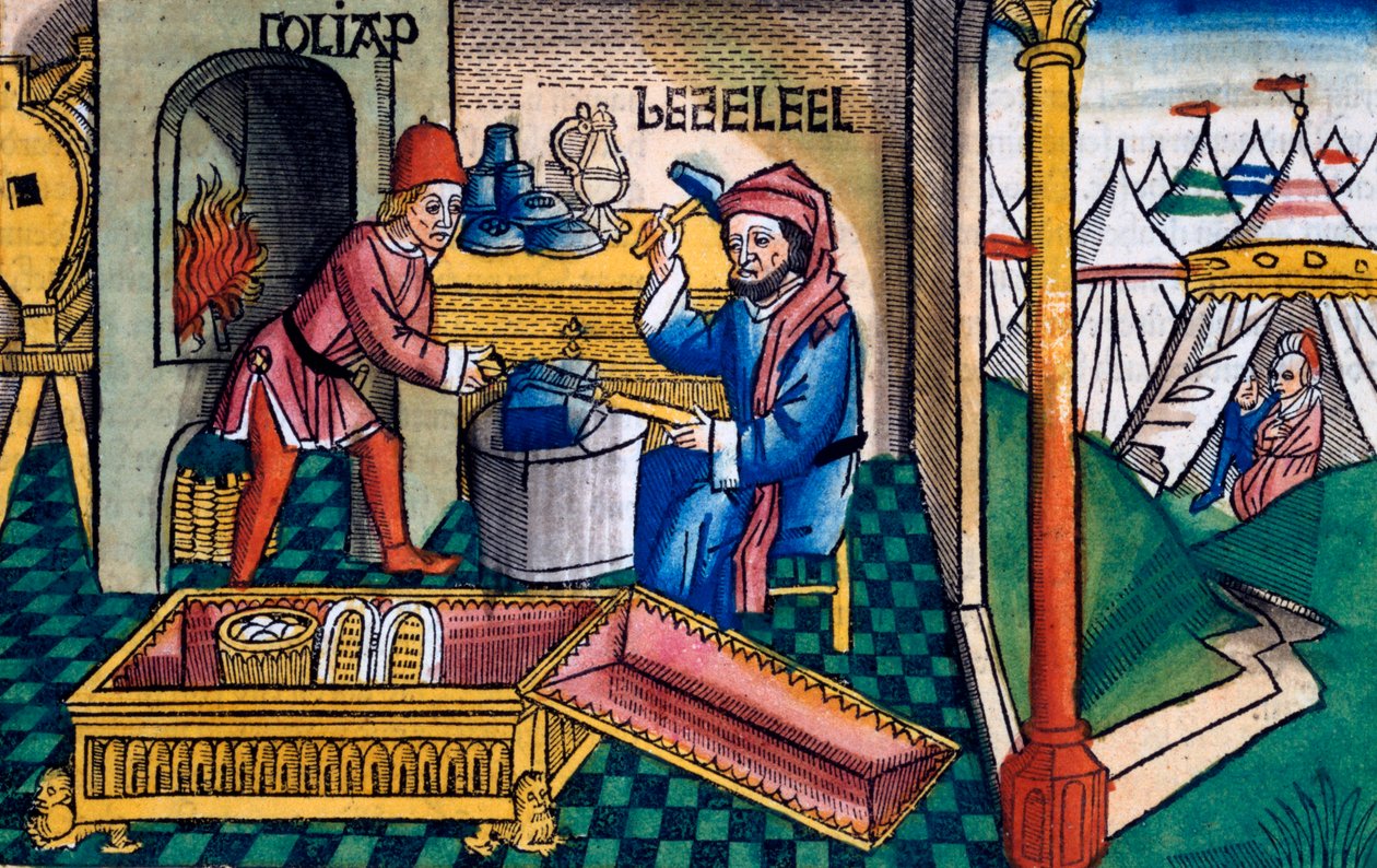 Wyjścia 31:2-8: Becalel i Oholiab robią Arkę Przymierza autorstwa Unbekannt