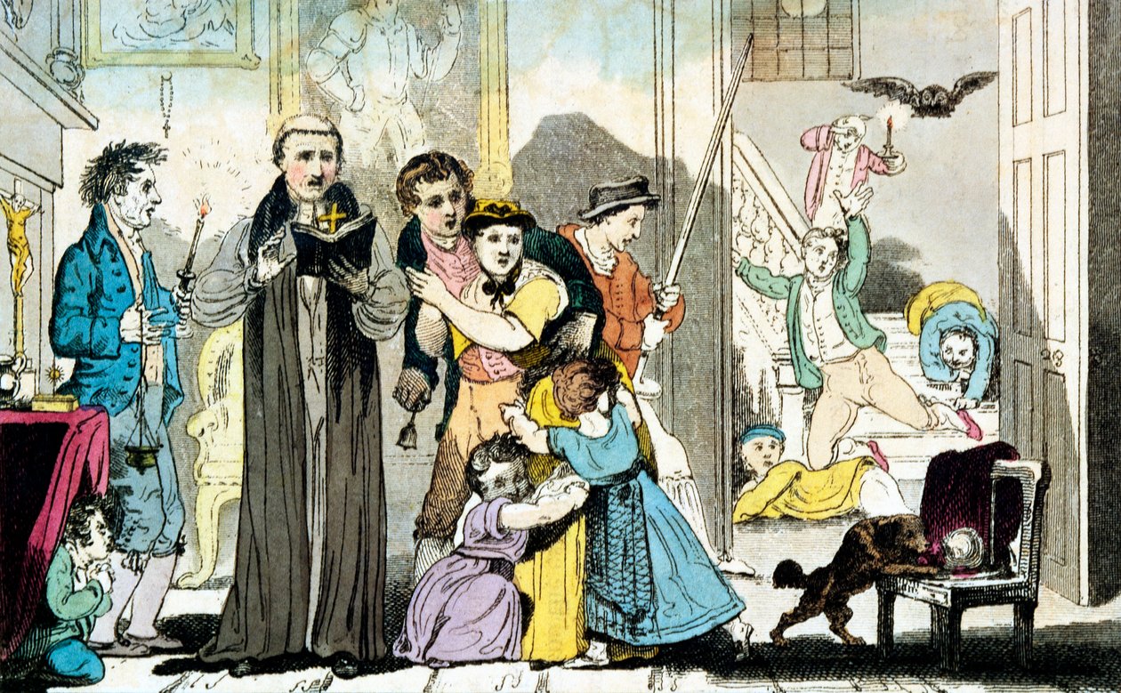 Egzorcyzmy przy dzwonku, księdze i świecy, 1816 r. autorstwa Unbekannt