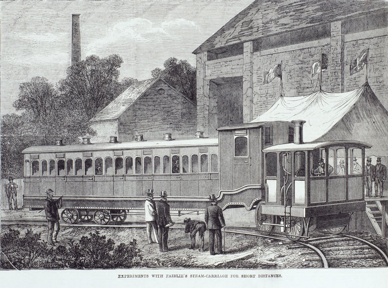 Eksperymenty z wagonem parowym Fairlies na krótkich dystansach, sierpień 1869 r autorstwa Unbekannt