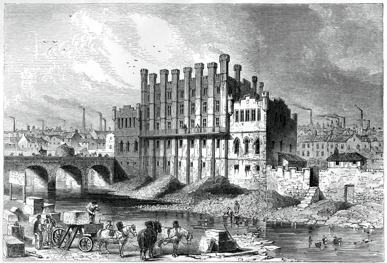 Widok zewnętrzny młyna Castle w Sheffield, 1886 autorstwa Unbekannt