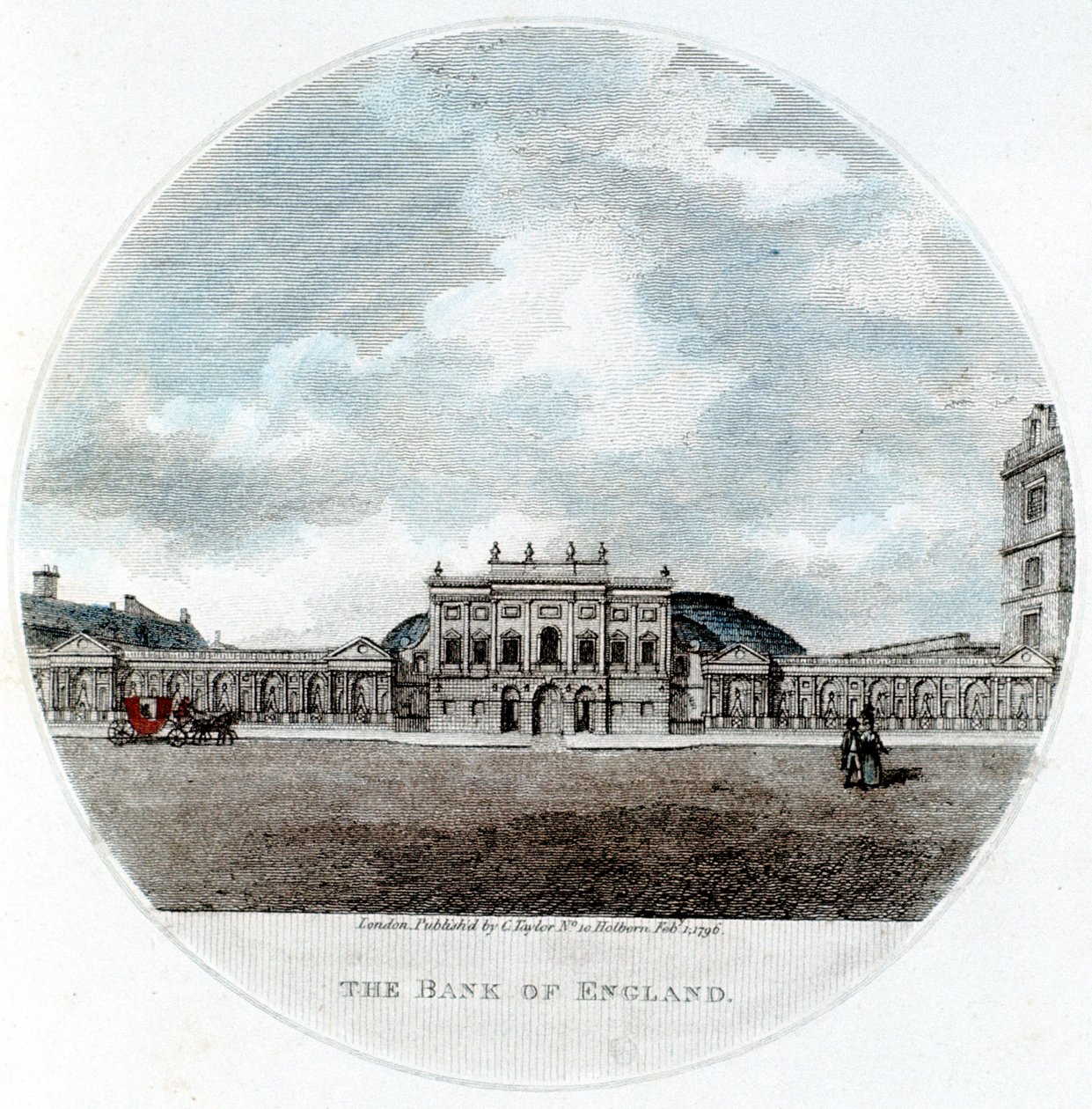 Fasada Banku Anglii, Threadneedle Street, Londyn, 1796 autorstwa Unbekannt