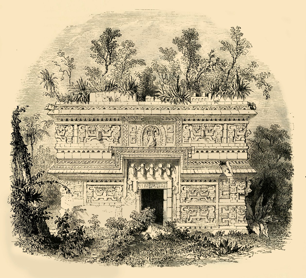 Fasada Rodzimego Pałacu na Jukatanie, 1890. autorstwa Unbekannt