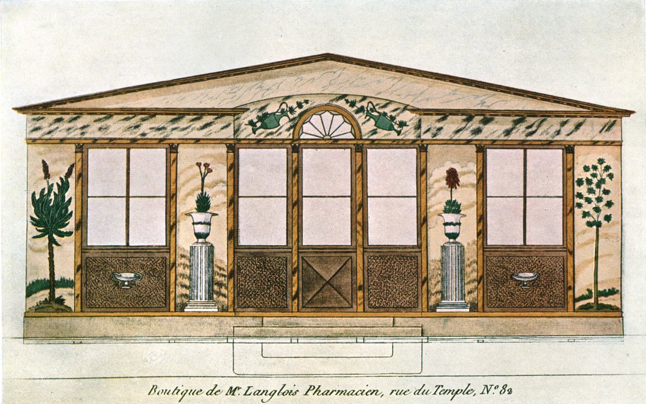 Malarstwo elewacyjne Sklepu Aptekarskiego Langlois, Paryż, Francja, 1928. autorstwa Unbekannt