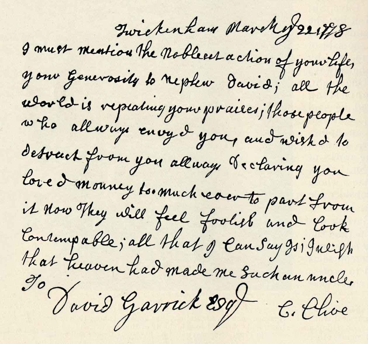 Faksymile listu z autografem Kitty Clive, 1907 autorstwa Unbekannt