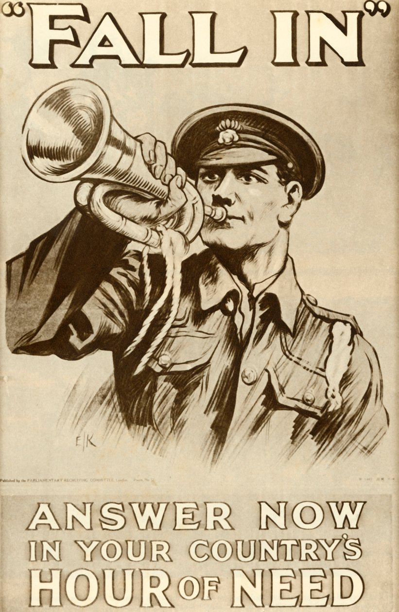 Fall In: Odpowiedz teraz w godzinie potrzeby swojego kraju, 1915, 1935. autorstwa Unbekannt