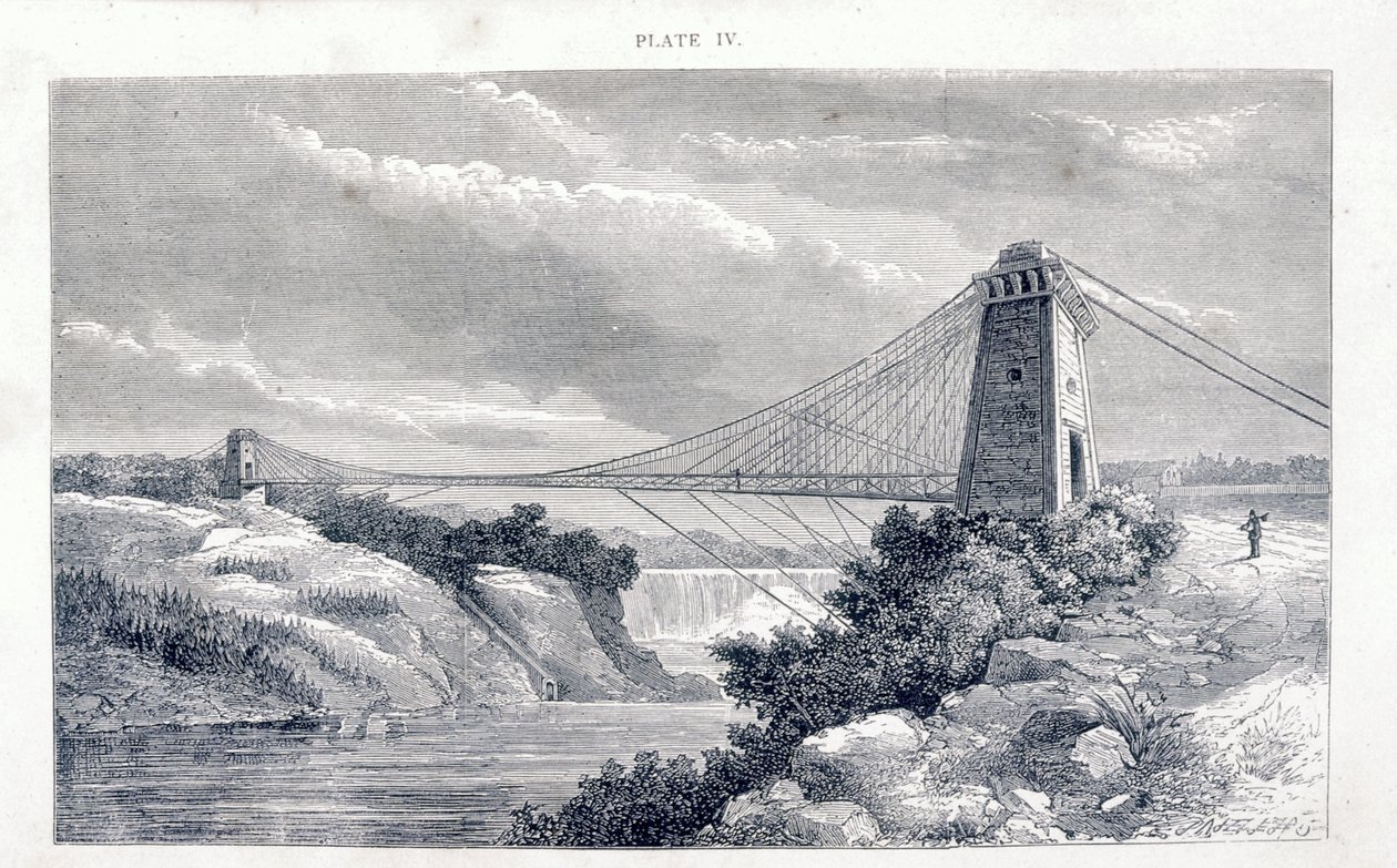Most wiszący Falls View, Niagara, Ameryka Północna, c1869-c1889 autorstwa Unbekannt