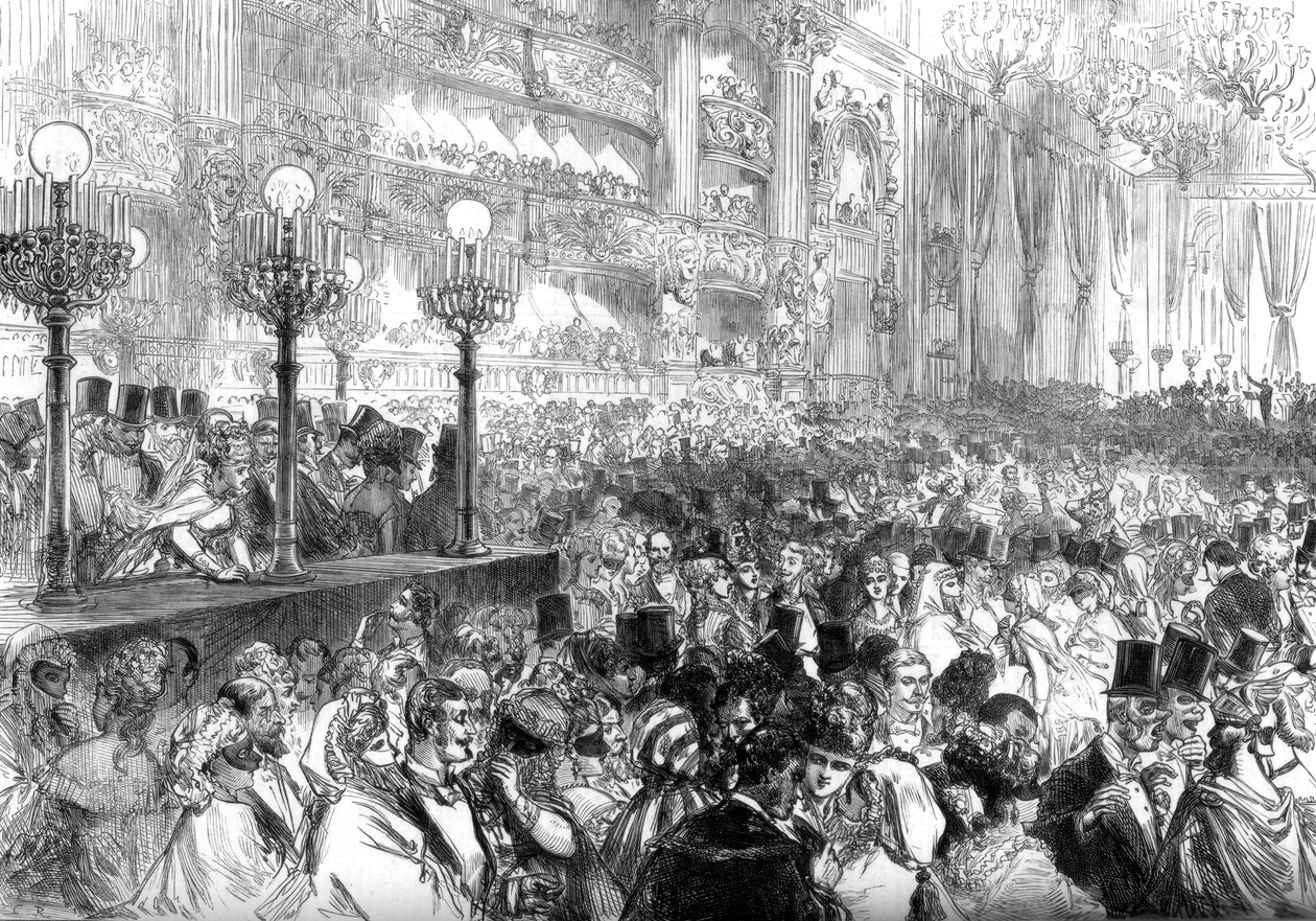Bal przebierańców w nowej Wielkiej Operze w Paryżu na rzecz ubogich, 1875 r. autorstwa Unbekannt