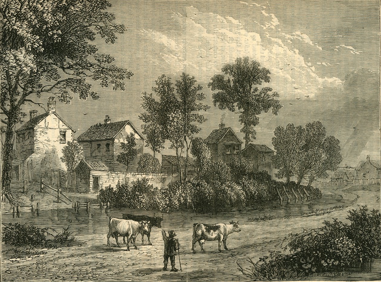 Farma w Regents Park, 1750, c1876. autorstwa Unbekannt