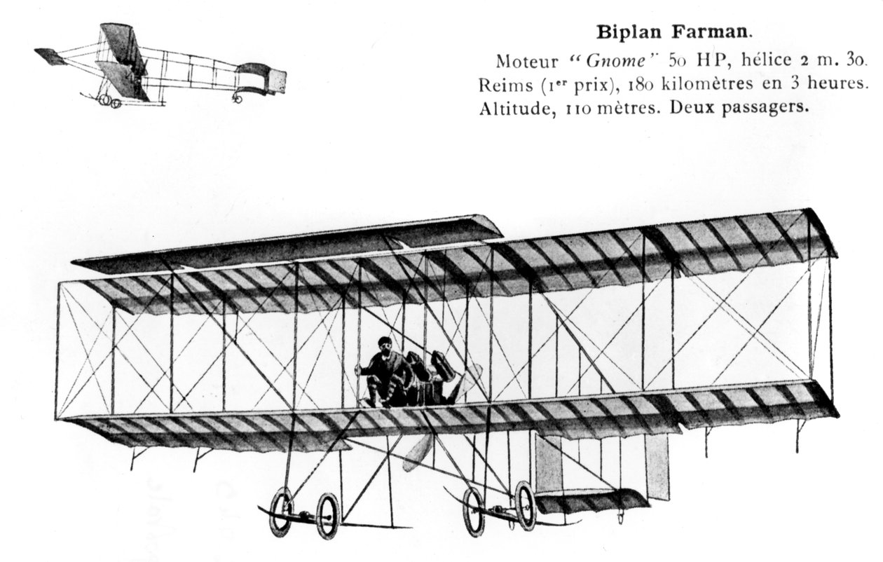 Dwupłatowiec Farman, XX wiek autorstwa Unbekannt