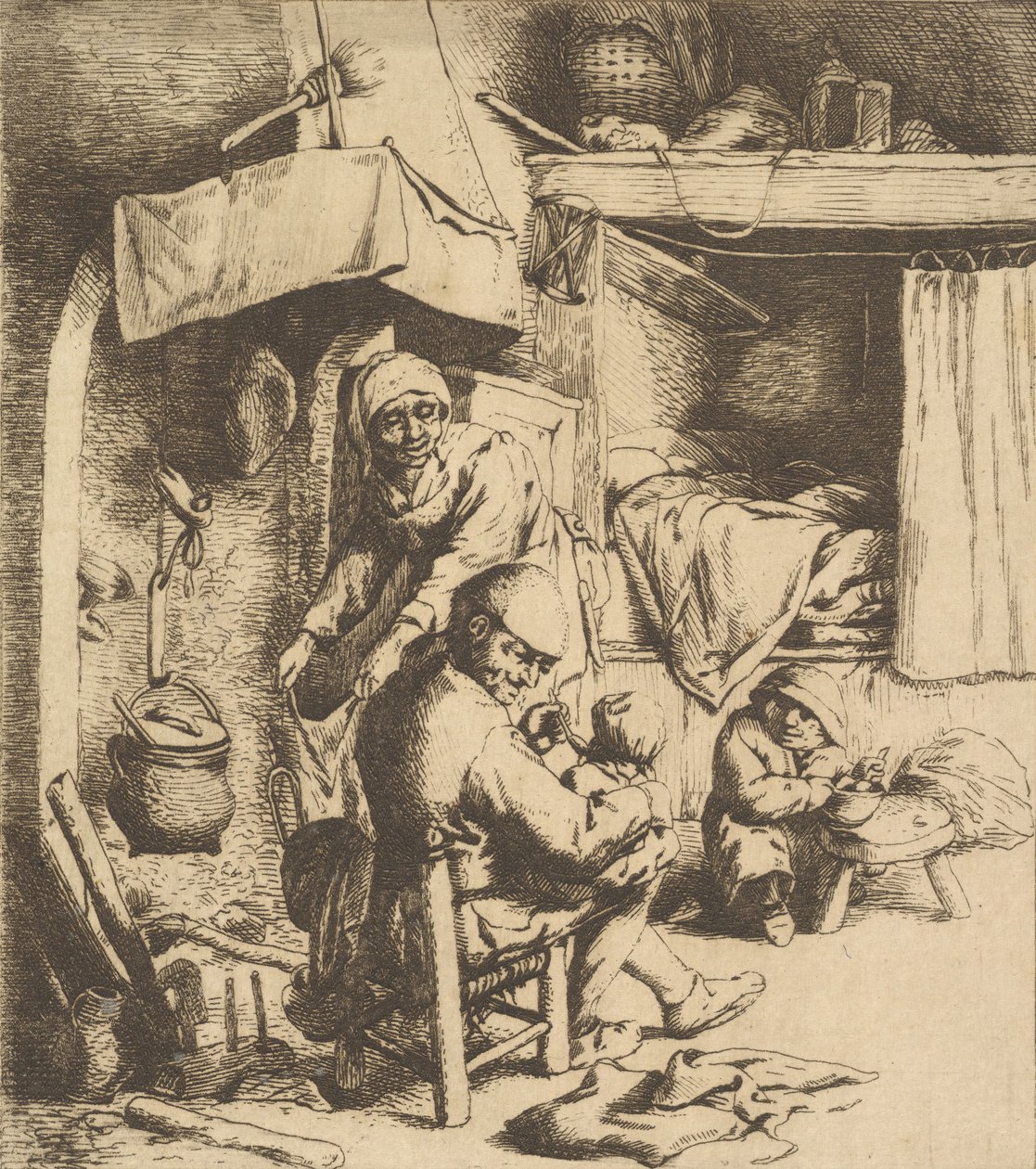 Ojciec karmiące dziecko, 1610-85. autorstwa Unbekannt