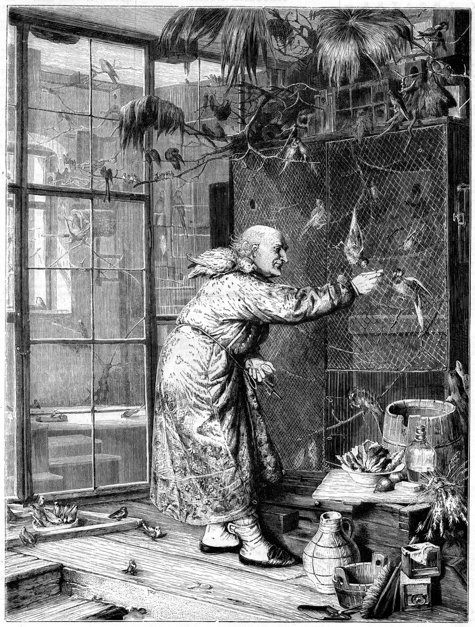 Karmienie zwierząt domowych, 1880 autorstwa Unbekannt